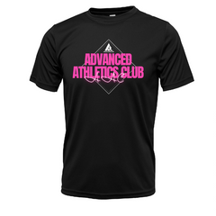 AAC Volleyball Black tee with pink white Volleyball logo