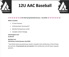 12U AAA Baseball Complete Program