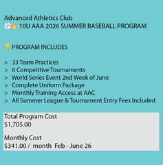 10U AAA 2026 Summer Baseball Complete Program