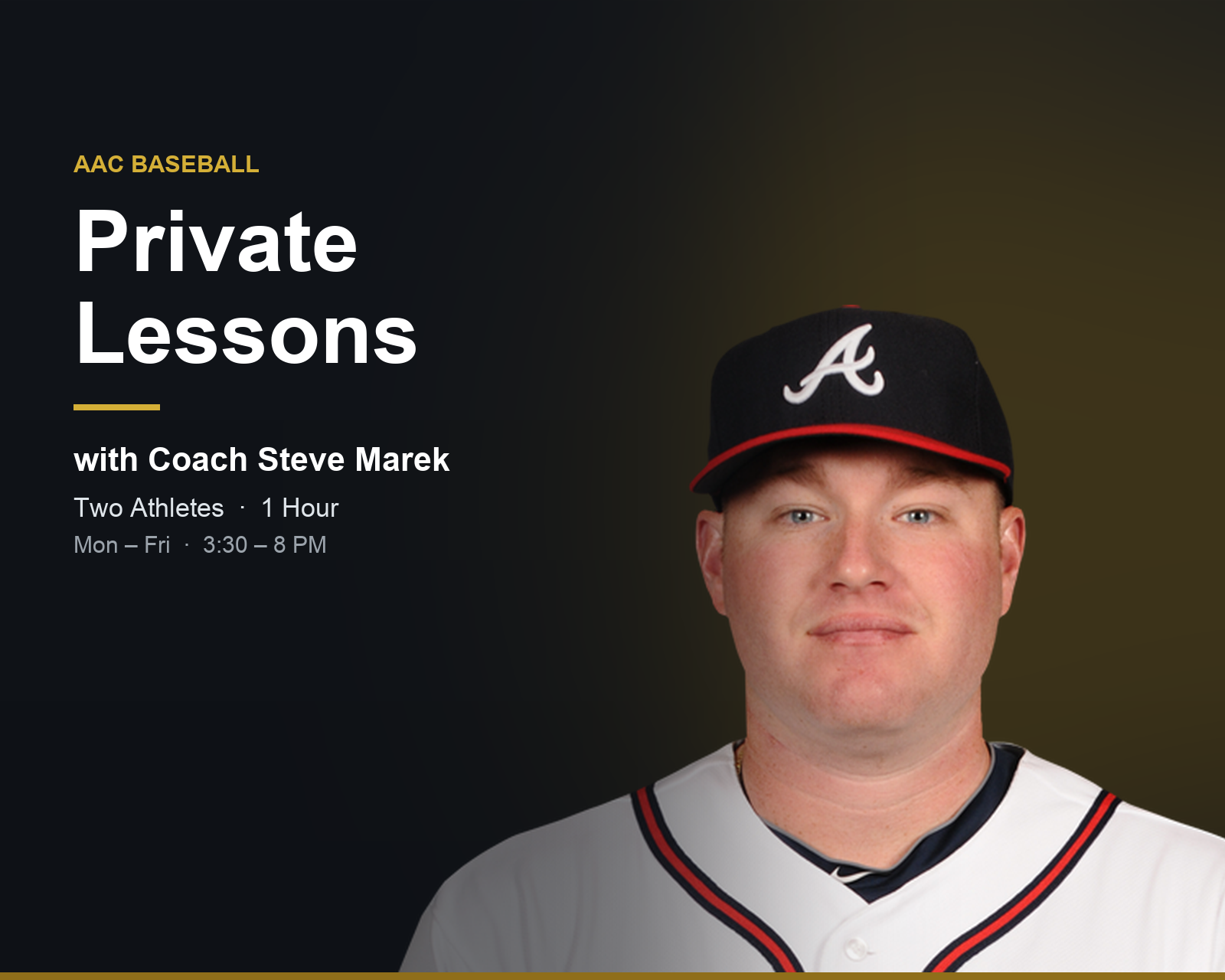 Private baseball lessons with Coach Steve Marek — two athletes, 1 hour