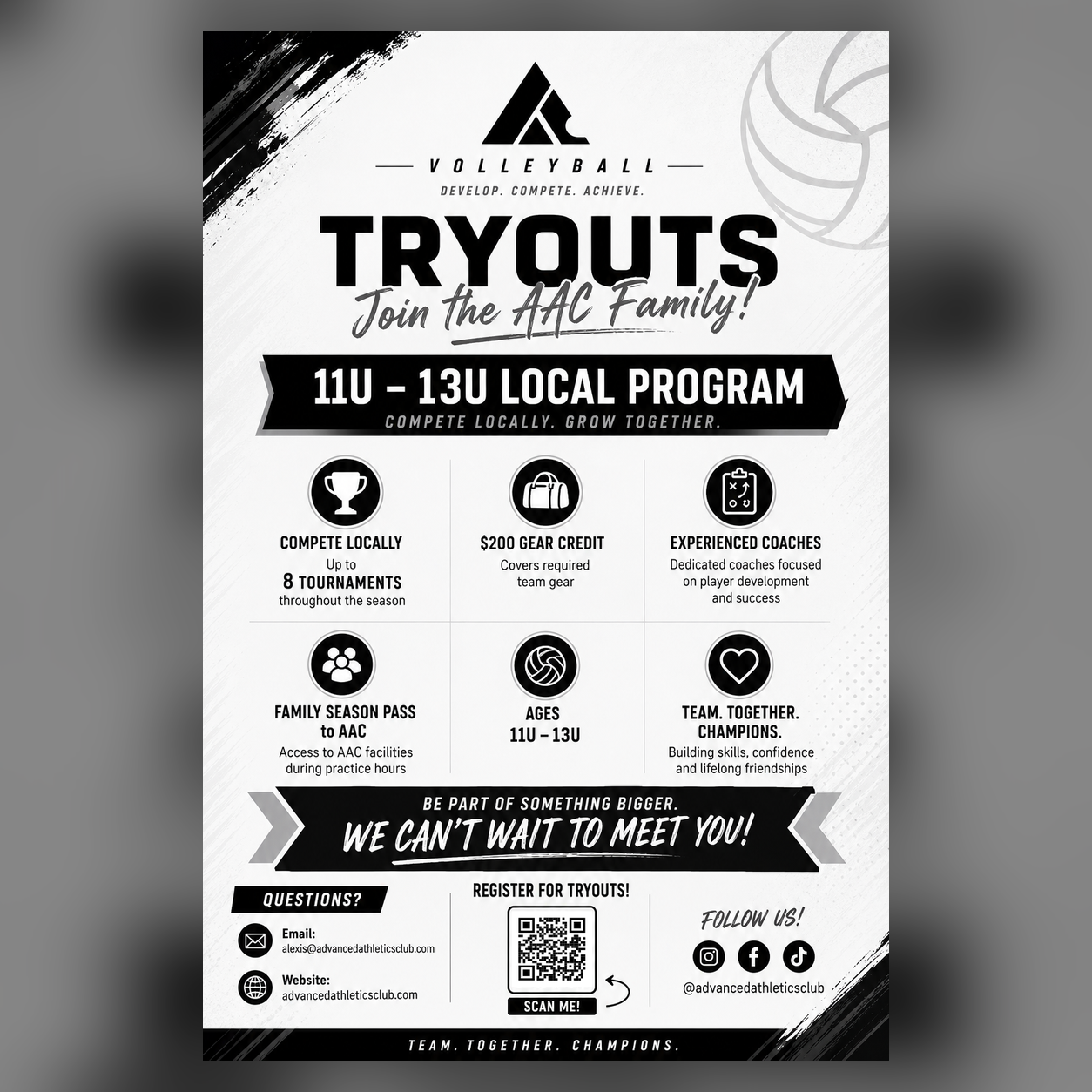 AAC Local Volleyball Program 11U-13U tryouts