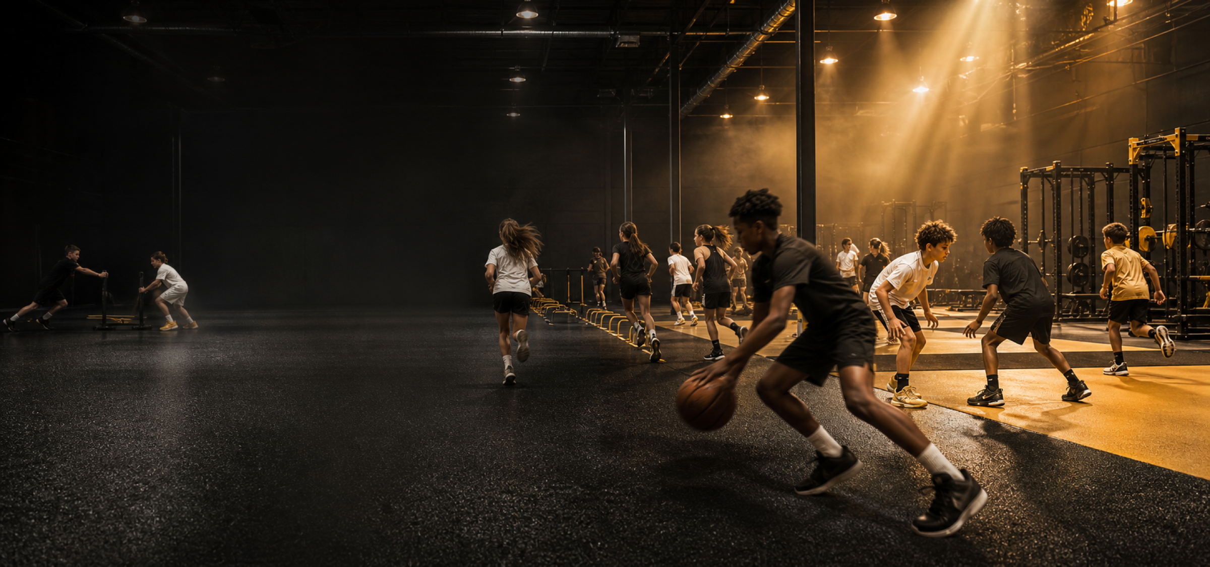Youth athletes training at Advanced Athletics Club