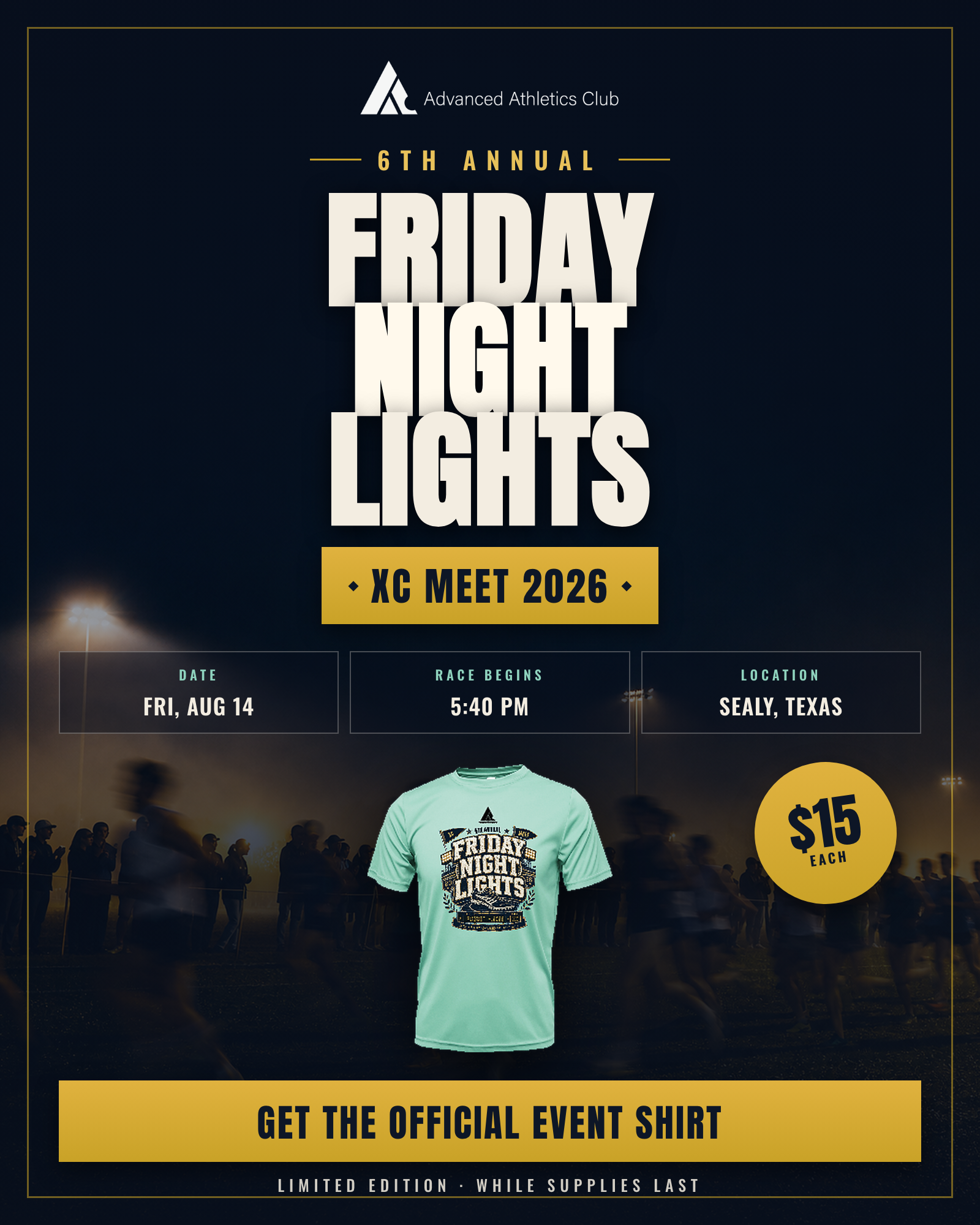 Friday Night Lights XC Meet — Friday, August 14, 2026